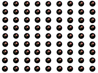 фон красная роза в чёрном горошке