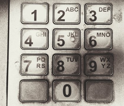 Dirty numbers ATM numerical keypad