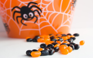 black and orange jelly bean 
