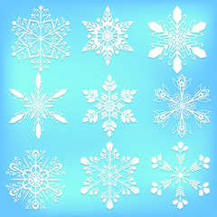 Fototapeta na wymiar Textured Snowflake icons