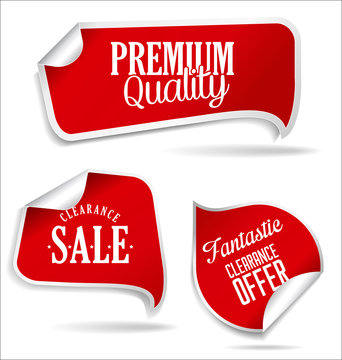 Modern style red sale stickers