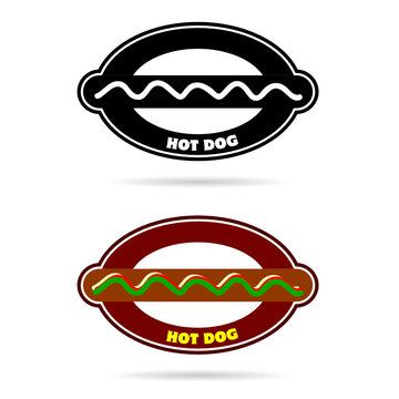 hot dog set food vector