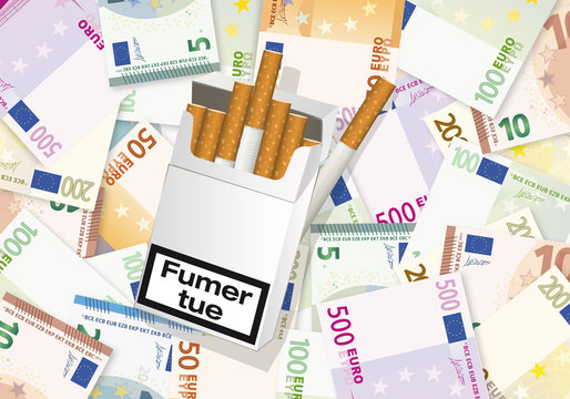 Paquet Cigarette-Fond Billets
