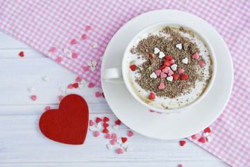 cappucino coffee and heart