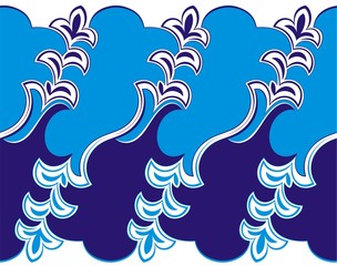 Vector seamless pattern. Modern stylish. Geometric patterns. Color. Floral elements.