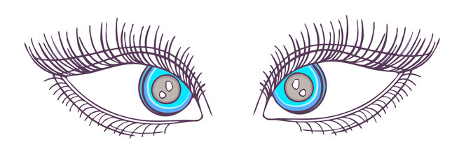 Drawn eyes.Graphic style