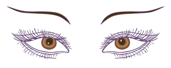 Drawn eyes.Graphic style