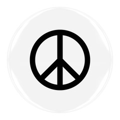 Peace Symbol Badge - Flag of Peace Button Isolated on White