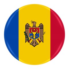 Obraz premium Moldovan Flag Badge - Flag of Moldova Button Isolated on White