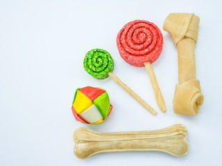 Dog treats isolated on white background