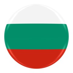 Bulgarian Flag Badge - Flag of Bulgaria Button Isolated on White