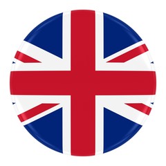 Union Jack Flag Badge - Flag of the United Kingdom Button Isolated on White © Fredex