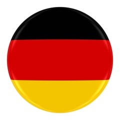 German Flag Badge - Flag of Germany Button Isolated on White