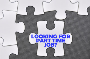 jigsaw puzzle written word looking for part time job