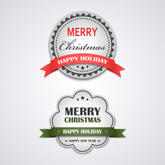 Christmas white vintage retro design style element