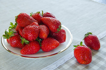 Strawberries in the glass vase