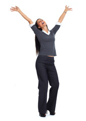 Happy business woman.