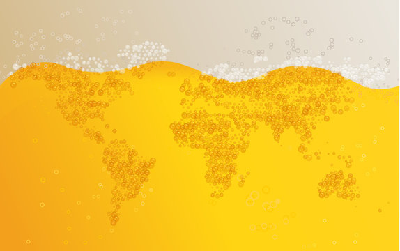 World map beer background