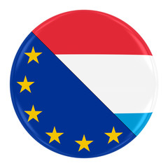 Obraz premium European/Luxembourgian Relations Concept Image - Badge with Split Flags of the European Union and Luxembourg