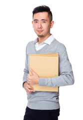Asian Businessman hold with folder