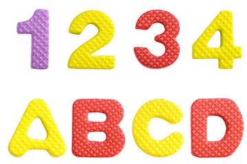 Cute and colorful plastic alphabet letter.
