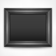 Picture black wooden frame isolated on white, 