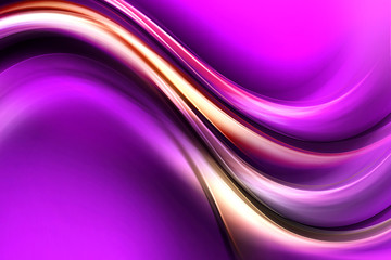 Abstract Gold Wave Design Purple Background
