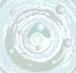 Abstract drawing of space and planets.