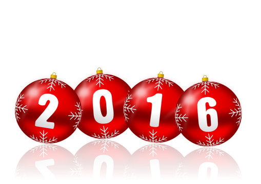 2016 new years illustration with christmas balls 