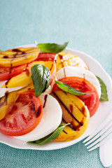 Grilled peach Caprese salad