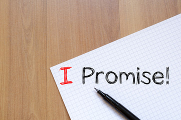 I promise write on notebook