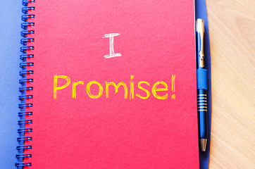 I promise write on notebook