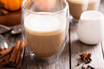 Pumpkin spice latte with spices