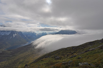 Norwegian nature / There are mountains plunging into the sea from hundreds of metres, fjords, tall mountain peaks, northern lights and midnight sun.