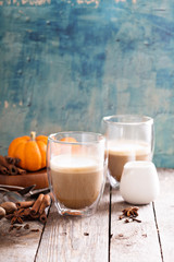 Pumpkin spice latte with spices