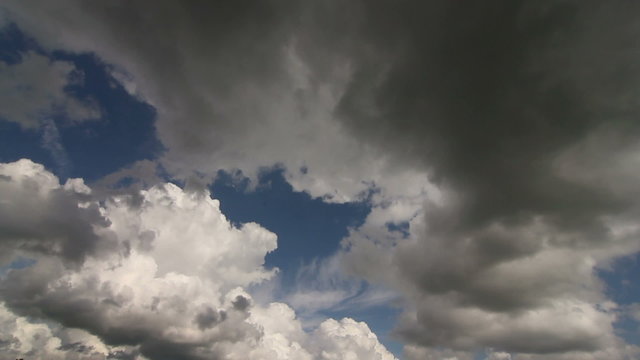 Time lapse clip of overhead fast moving clouds.