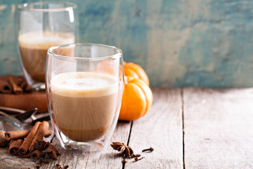 Pumpkin spice latte with spices