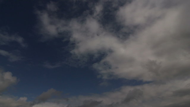 Time lapse clip of overhead fast moving clouds.