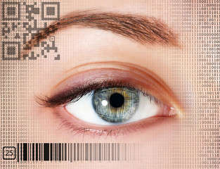 Human eye with integrated codes