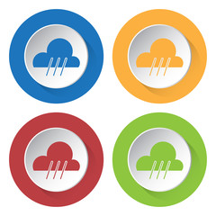 set of four icons - rain, rainy