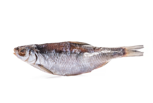 Dried Fish On A White Background