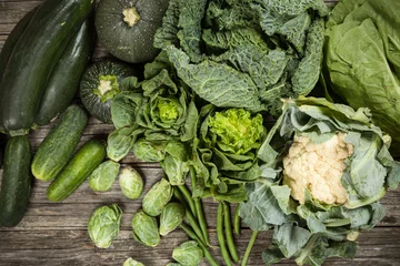 Crédence de cuisine en verre imprimé Légumes Assortment of green vegetables