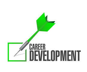 career development check dart sign concept