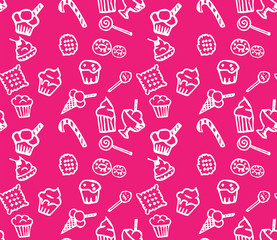 Sweets white vector pattern