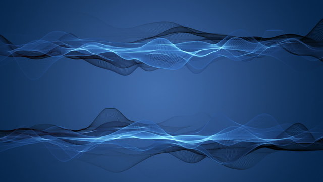 fantastic video animation - wave object in motion with space for your text - loop HD 1080p
