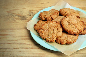 Homemade cookies on table close up
