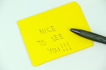 Greeting words with hand writing on white background