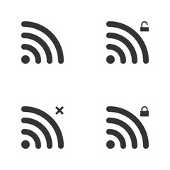 Set Of Wi-Fi And Wireless Icons. WiFi Zone Sign. Remote Access A