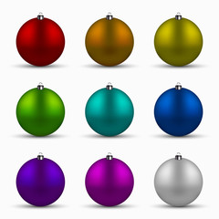 Vector modern colorful christmas balls set.