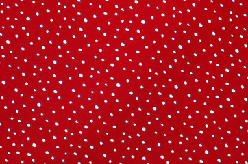  Polka dots pattern. White dots print on red as background.